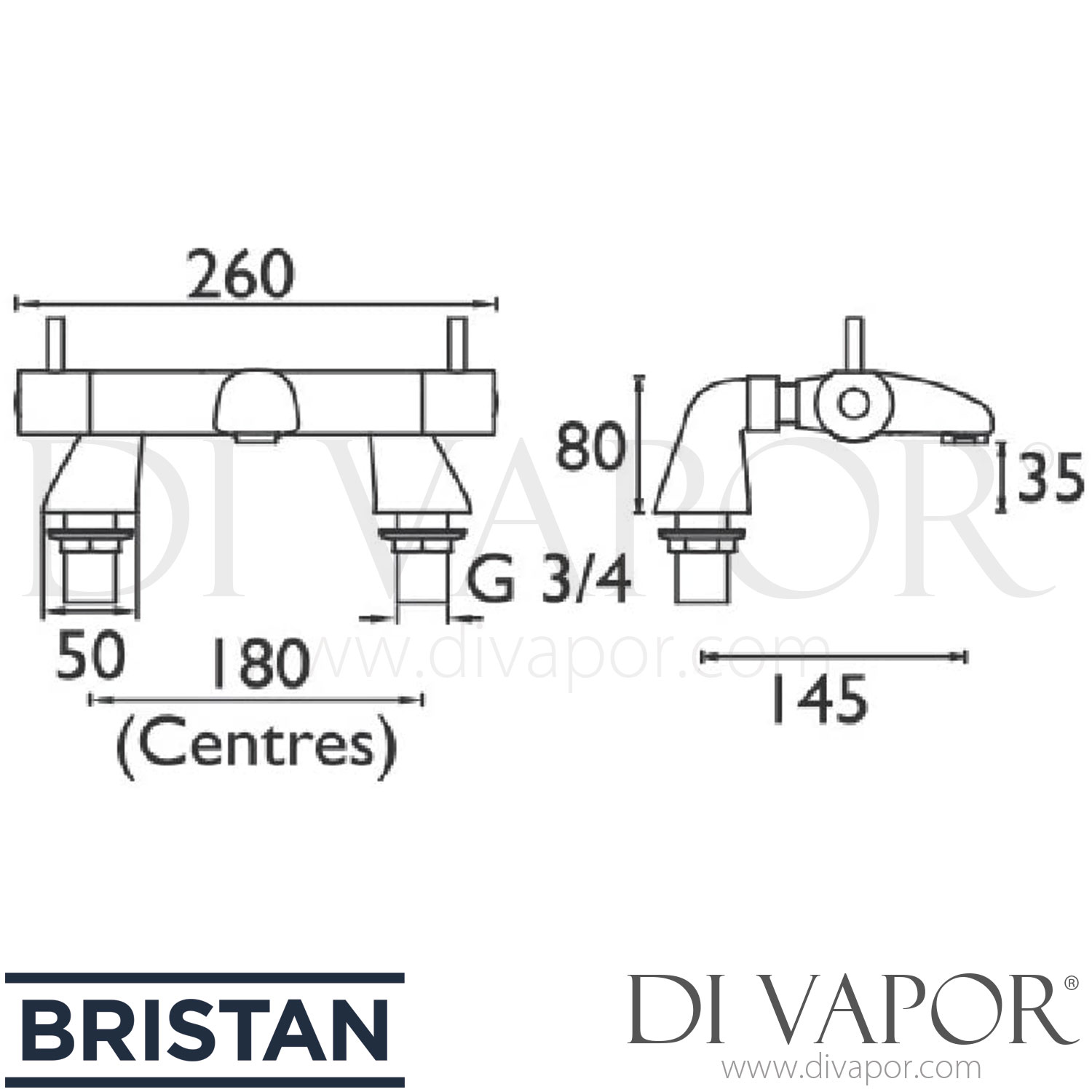 Bristan AR2 SHXVOFF C Dusch-Thermostat – Mit Fast-Fit-Anschlüssen, TMV2