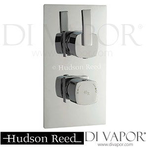 Hudson Reed ARC3207-A306-A354(x4) Arcade Twin Concealed Thermostatic Shower Valve with Built-in Diverter with Square Grand Sheer Fixed Head & 4 Square body jets Spare Parts