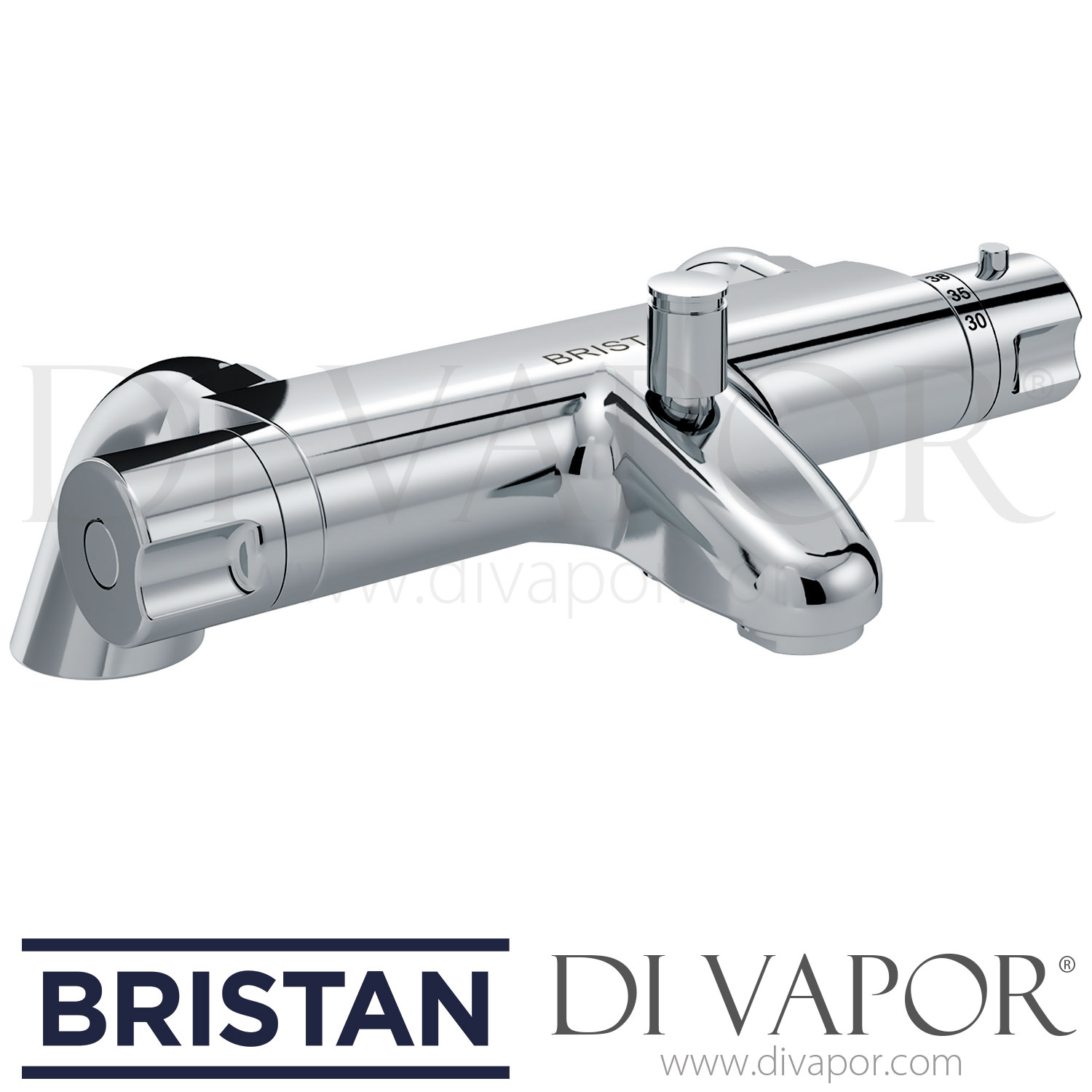 Bristan Thermostat Brausemischer TMV2 – Chrom, Voreingestellte Maximaltemperatur 38°C | Für Dusche & Bad