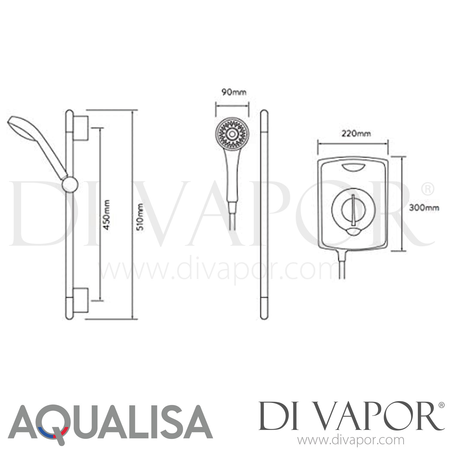 Aqualisa ASE9521 Aquastyle MK3 9.5kW Electric Shower Spare Parts