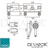 VADO AST-130CD-K-CP Bath Shower Mixer Shower Kit Diagram