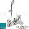 VADO AST-130CD-K-CP Bath Shower Mixer Shower Kit