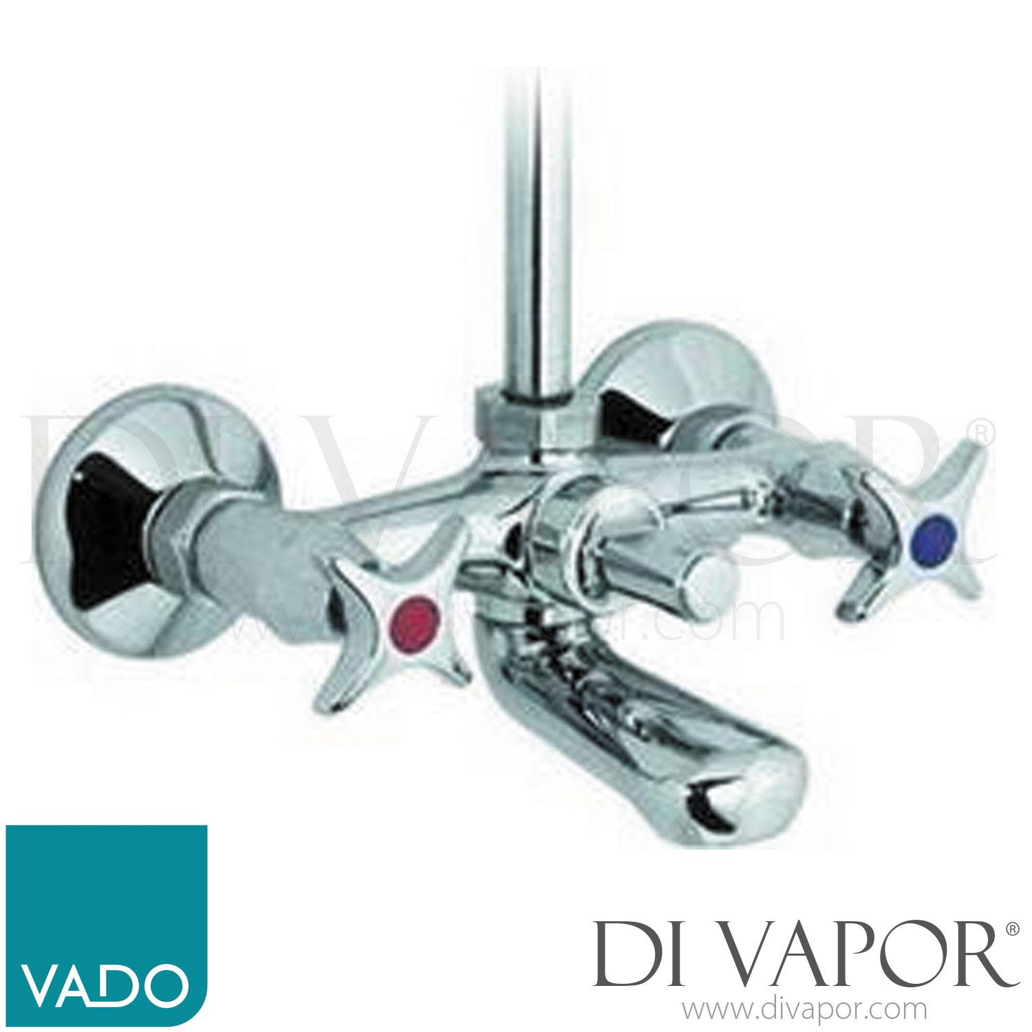 VADO AST221/RC/P Astra Exposed Bath Shower Mixer Cross Handle with