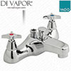 Vado Astra AST-230+K-FR-C/P H2Eco Deck Mounted Bath Shower Mixer with Flow Regulator and Crosshead Handles Chrome