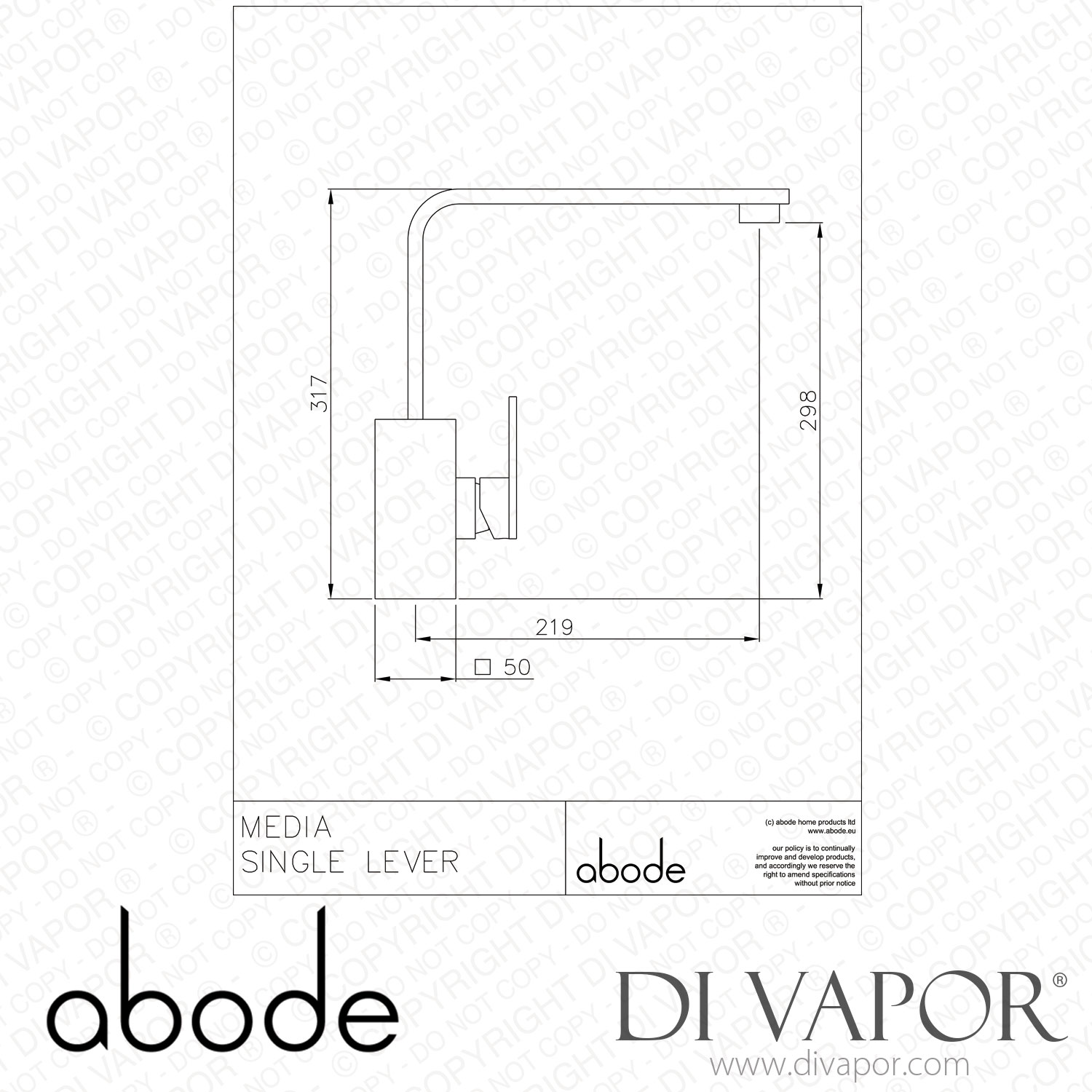 Abode AT1182 New Media Single Lever in Matt Black Spare Parts