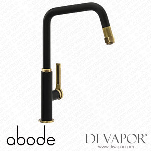 Abode AT2181 Hex Single Lever Pull Out in Matt Black & Antique Brass Spare Parts