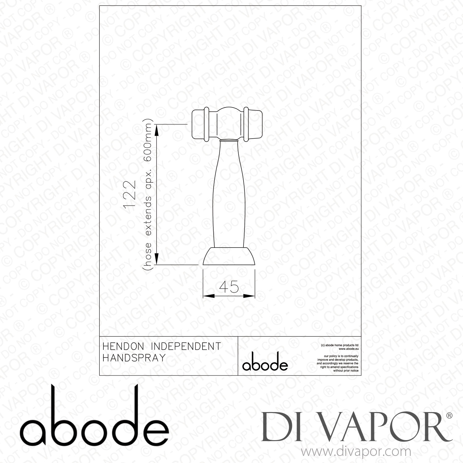 Abode AT3040 Hendon Handspray in Chrome Spare Parts