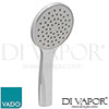 VADO ATM-HANDSET/SF-DB-CP Atmosphere 110mm Round Air-injected Single-Function Rub-Clean Shower Handset