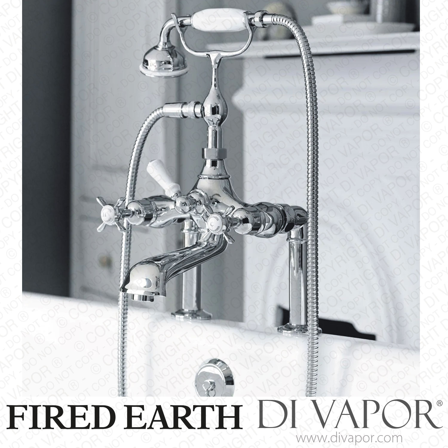 FIRED EARTH Avebury Wall Mounted Thermostatically Controlled Bath and