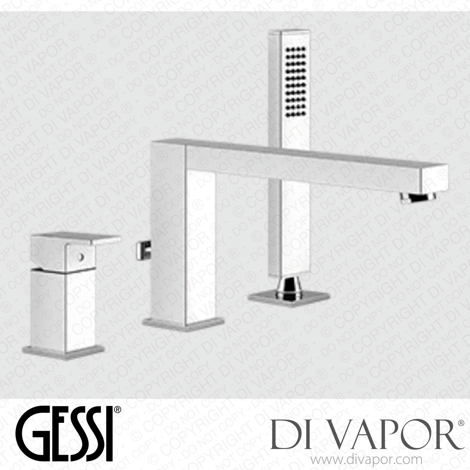 Gessi Three-holes Bath Mixer With Diverter In The Spout, 1,50 M ...