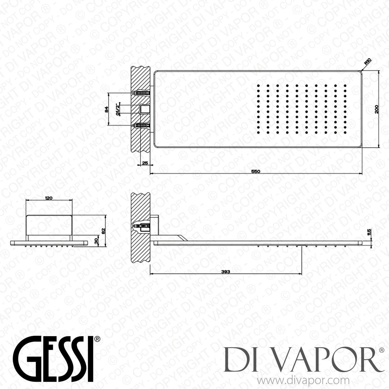 Gessi Wall-fixing Ispa Headshower (Art. 33095) Spare Parts
