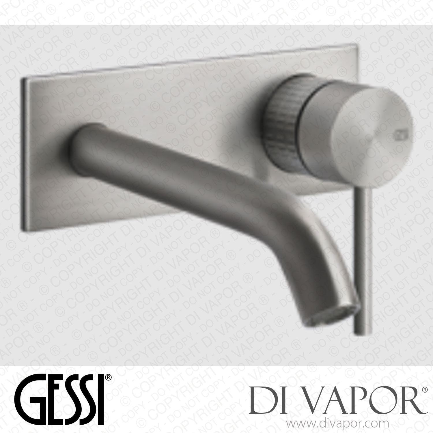 "Gessi External Parts Basin Mixer, Medium Spout, Without Waste (Art