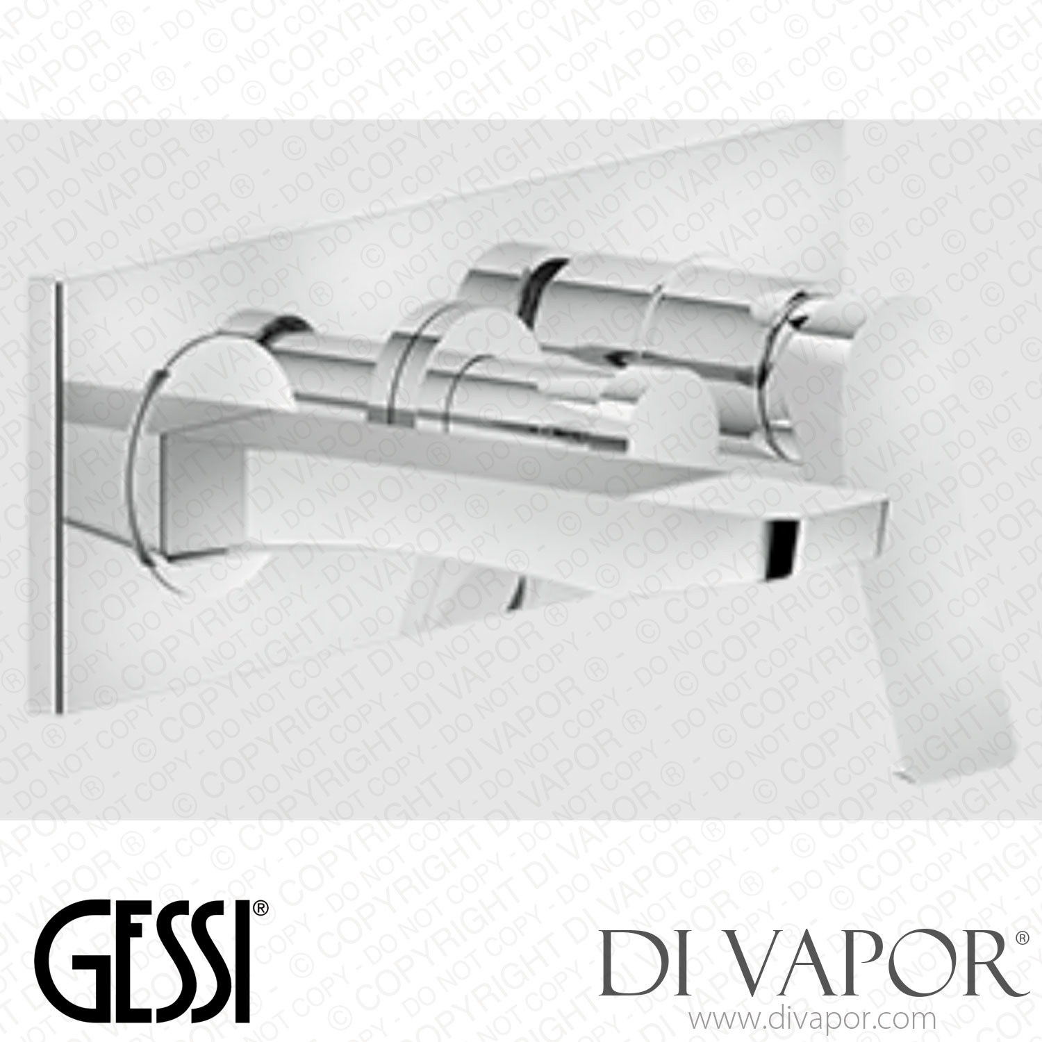 Gessi External Parts For Twoway Builtin Shower Mixer With Tubfiller