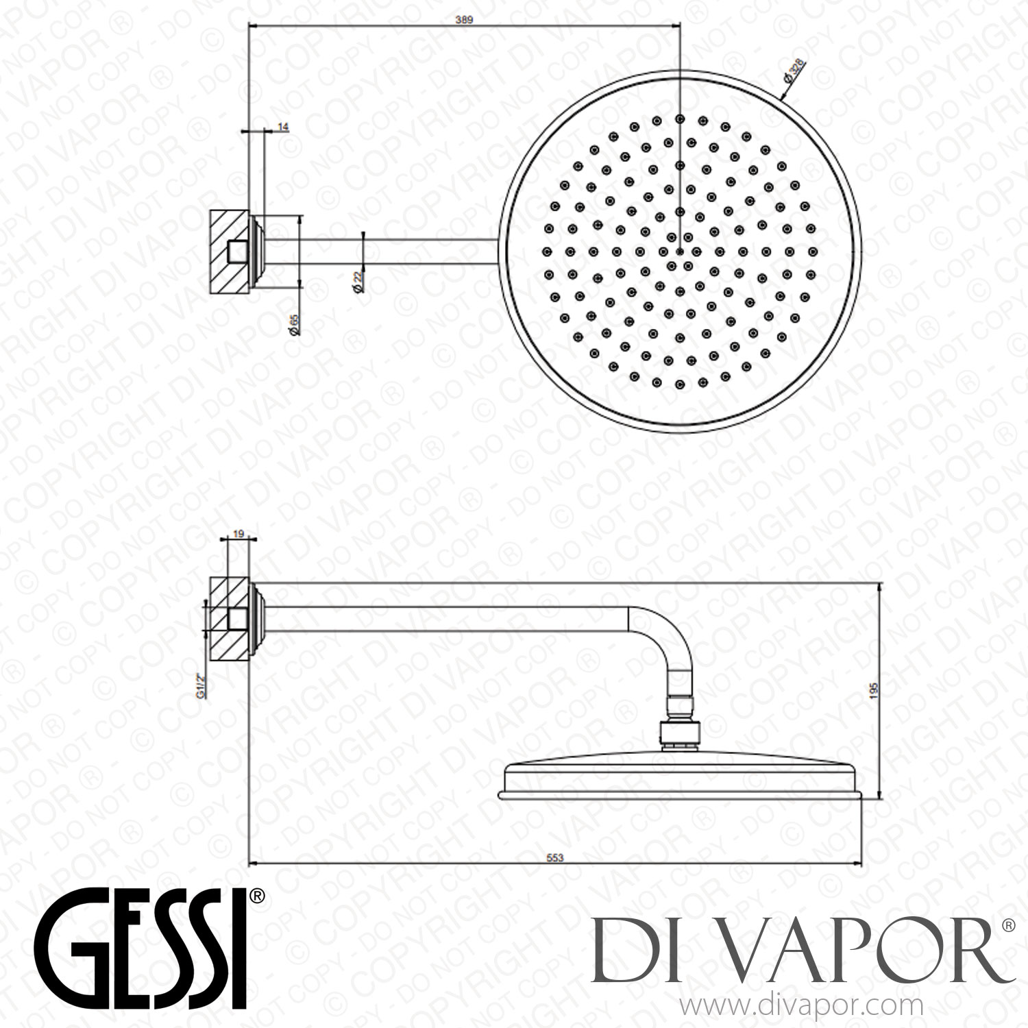 Gessi Wallmounted Adjustable Showerhead (Art. 65149) Spare Parts