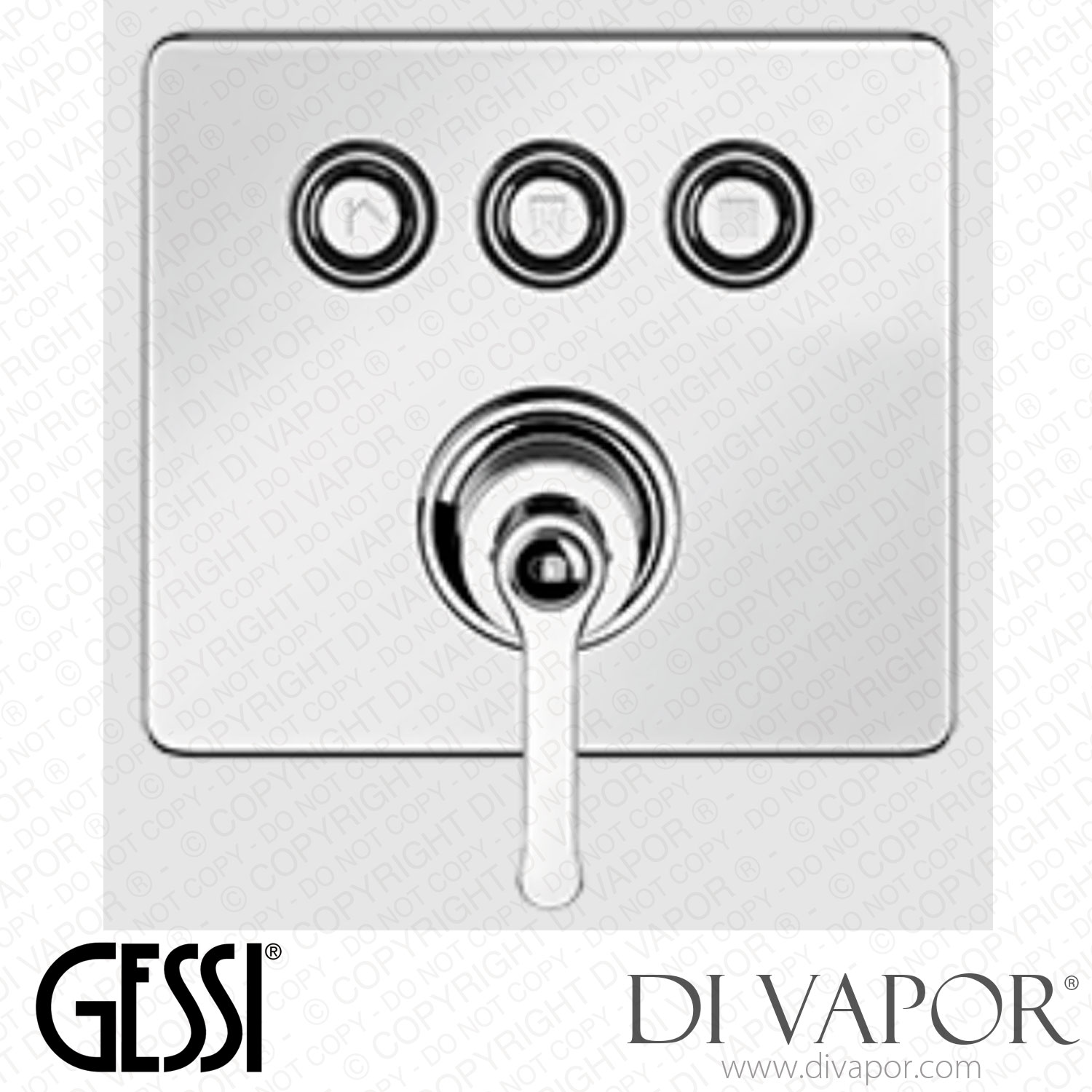 "Gessi External Parts For Mixer For Three Separate Functions, With Push
