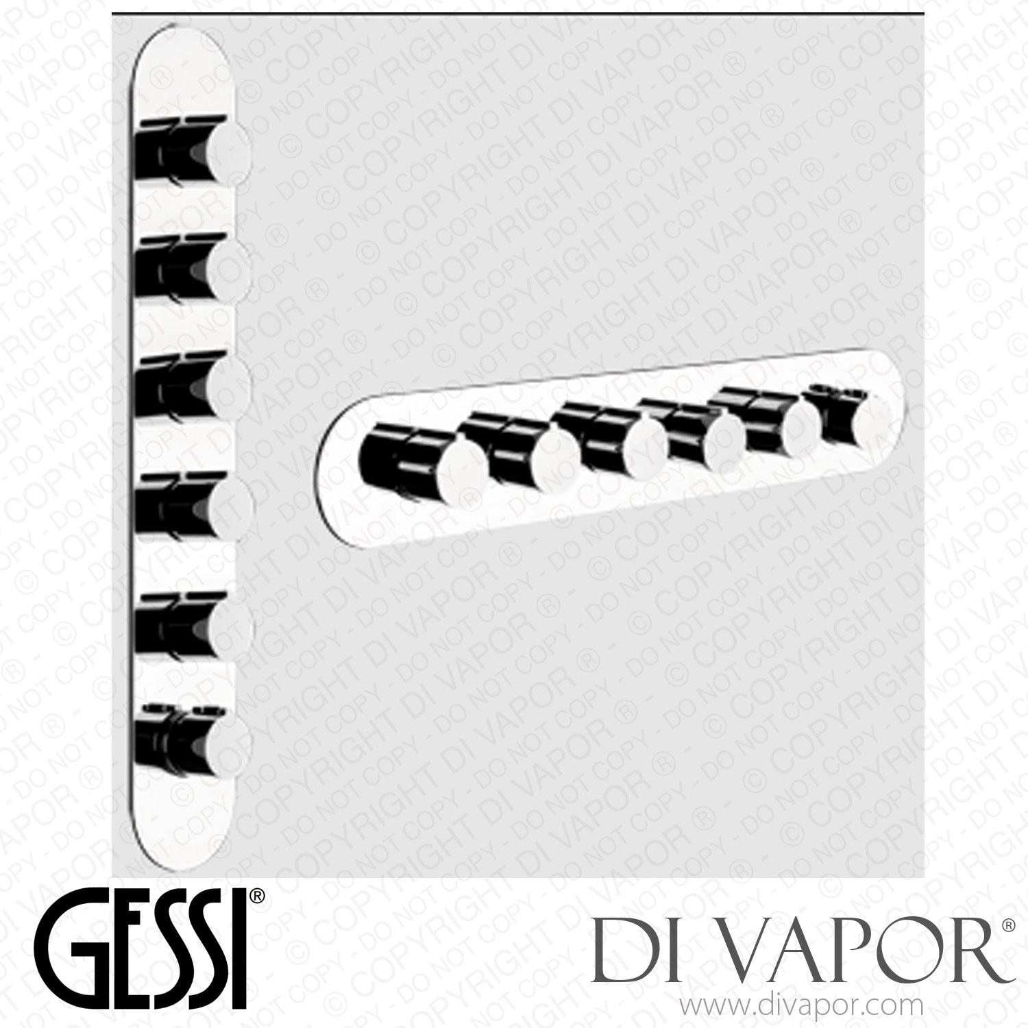 Gessi External Parts For Wall-mounted Thermostatic High-capacity Mixer ...