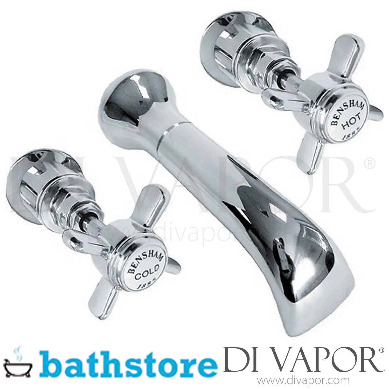 Bathstore Bensham Chrome 3 Hole Wall Mounted Bath Taps Spare Parts B