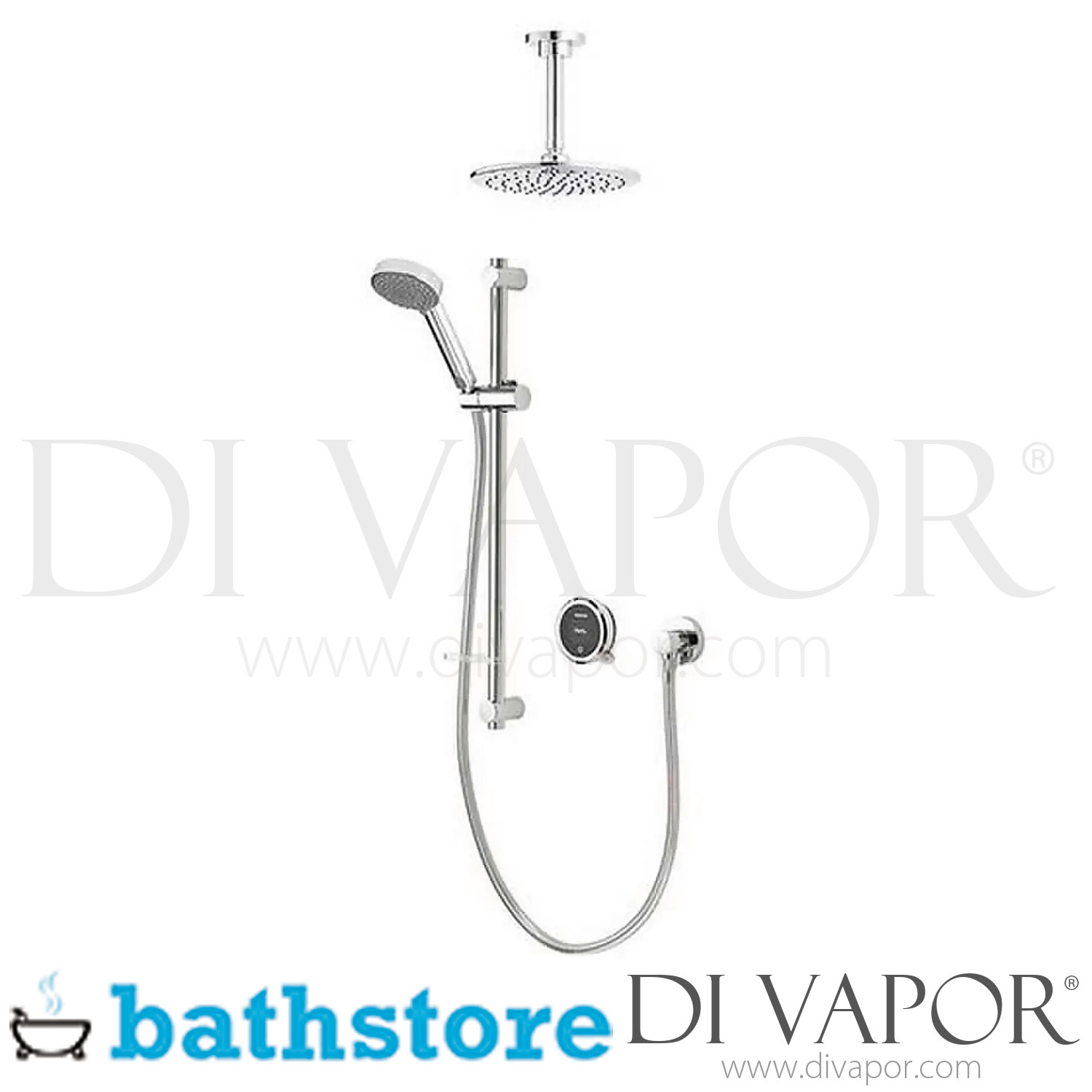 Bathstore Aqualisa Quartz Touch Concealed Digital Shower & Ceiling Head