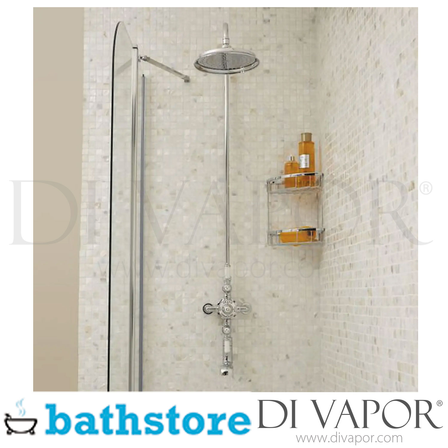 Bathstore Grand Chrome Exposed Thermostatic Shower Valve with Bath
