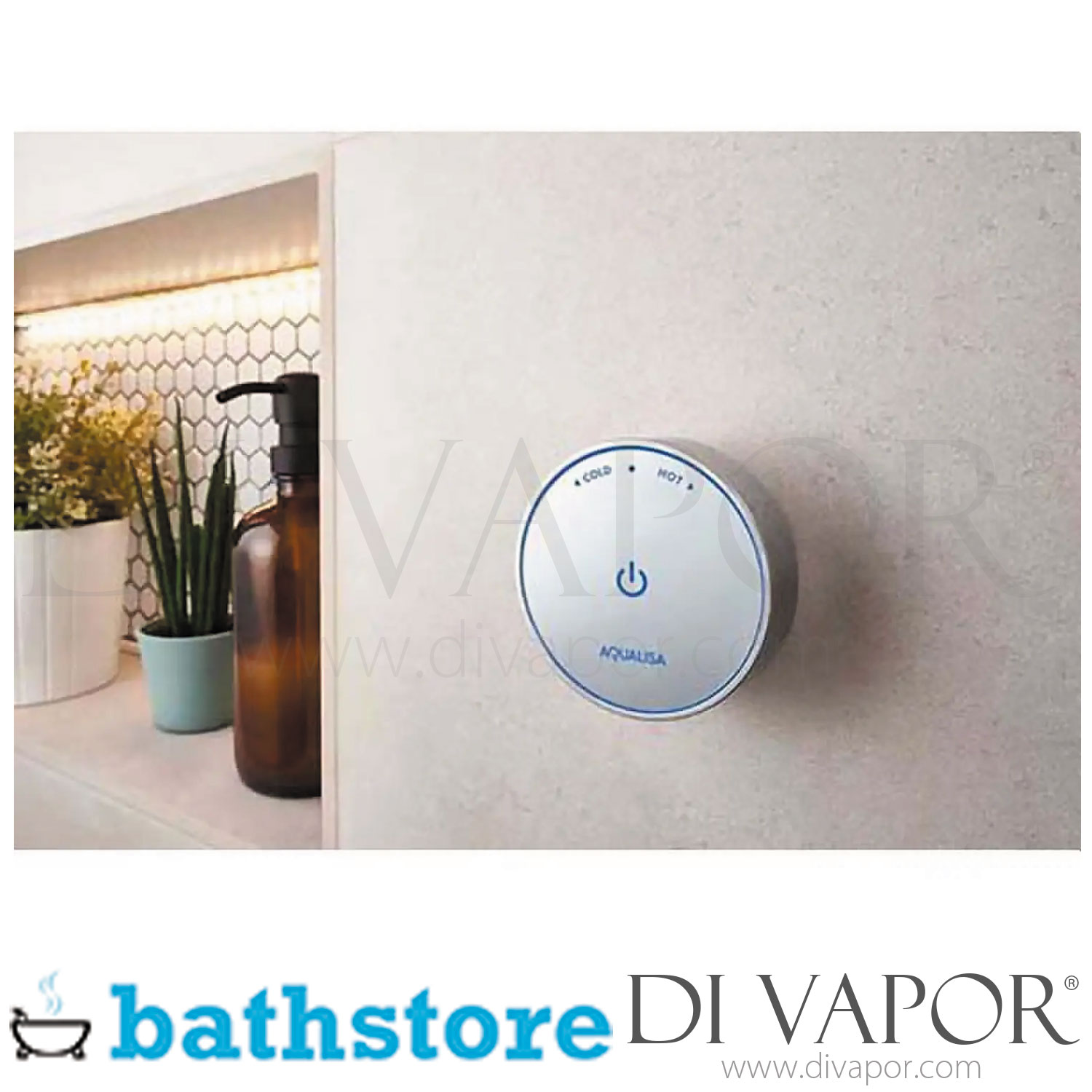 Bathstore Aqualisa Quartz Blue Fixed Head Digital Shower for Combi