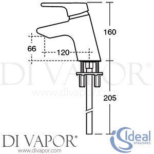Ideal Standard B0164AA Senses Cube Basin Mixer 5LPM with Pop-Up Waste Spare Parts