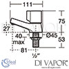 Ideal Standard Alto Basin Pillar Taps Dimensions