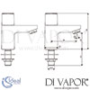 Ideal Standard Tempo Basin Pillar Taps Dimensions