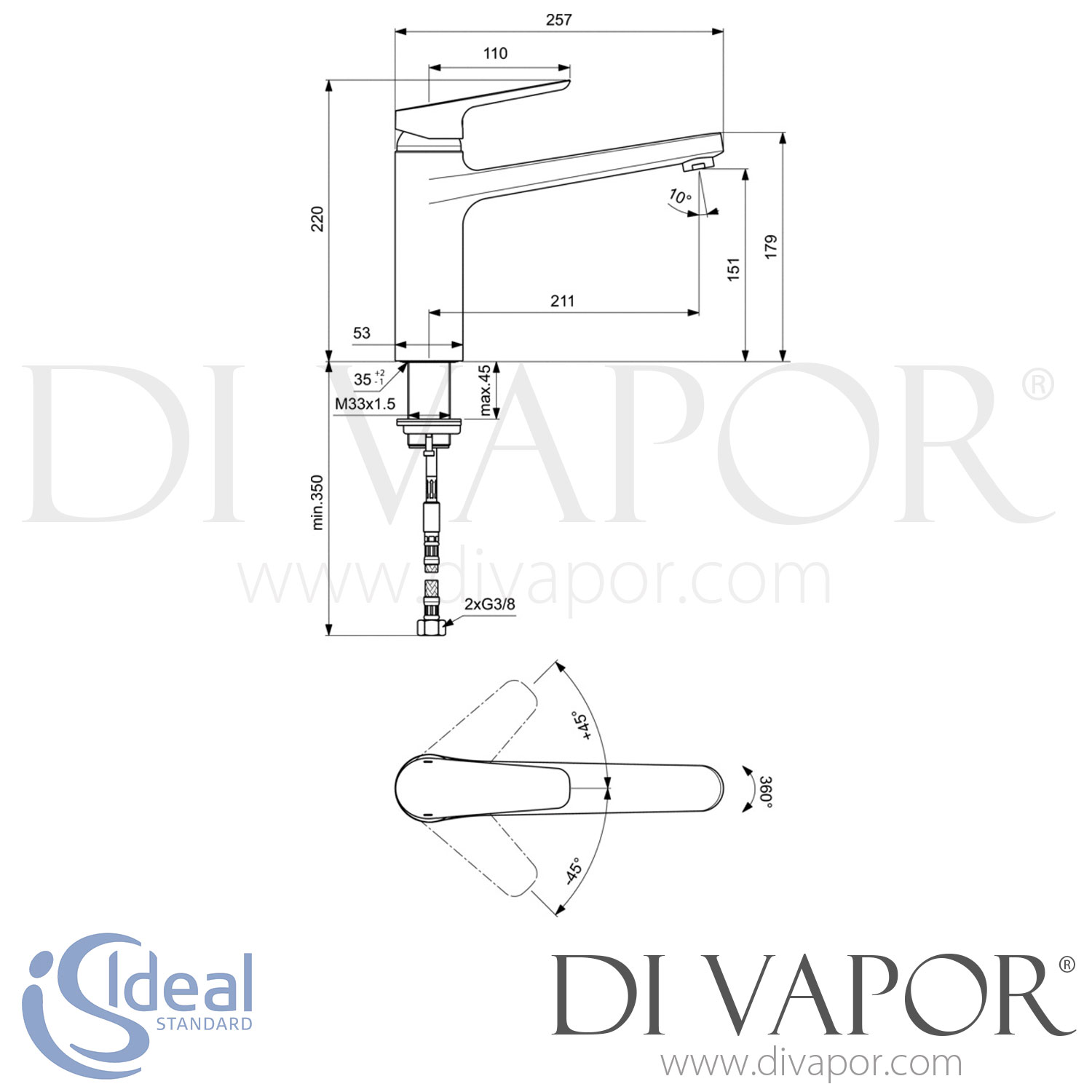 Ideal Standard B0952AA Ceraplan III Kitchen Mixer Tap Spare Parts
