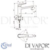 Ideal Standard Ceraplan III Kitchen Mixer Window Solution Tap Dimensions
