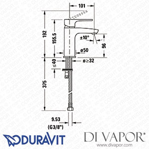 Duravit B.1 Single Lever Basin Mixer S (B11010002) Spare Parts