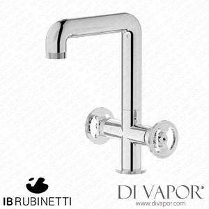 IB Rubinetti B1205CC Bold Monohole Washbasin Mixer with Two Handles Complete with Drain Spare Parts