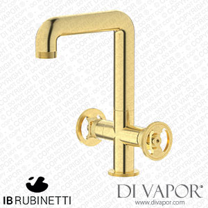 IB Rubinetti B1205IS Bold Monohole Washbasin Mixer with Two Handles Complete with Drain Spare Parts