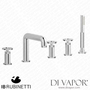 IB Rubinetti B1396CC Bold Five Holes Deck Mounted Bath Filler with Shower Kit Spare Parts