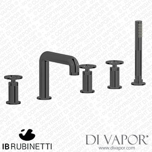 IB Rubinetti B1396CF Bold Five Holes Deck Mounted Bath Filler with Shower Kit Spare Parts
