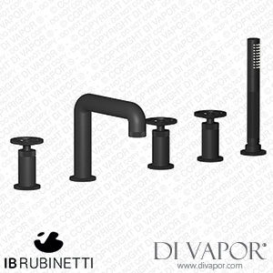 IB Rubinetti B1396NP Bold Five Holes Deck Mounted Bath Filler with Shower Kit Spare Parts