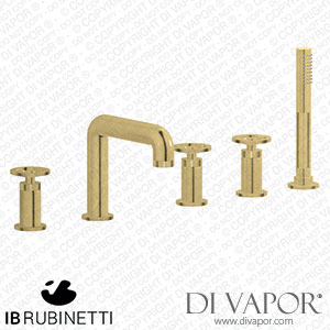 IB Rubinetti B1396ON Bold Five Holes Deck Mounted Bath Filler with Shower Kit Spare Parts