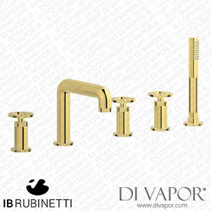 IB Rubinetti B1396OO Bold Five Holes Deck Mounted Bath Filler with Shower Kit Spare Parts