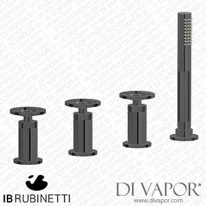 IB Rubinetti B1397CF Bold Four Holes Bath Filler with Overflow Outlet Connection Diverter and Shower Kit Spare Parts
