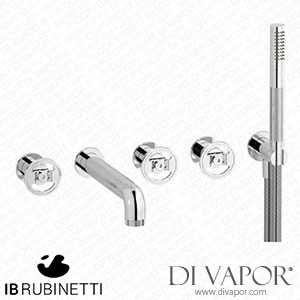 IB Rubinetti B1398CC Bold Five Holes Wall Mounted Bath Filler with Shower Kit Spare Parts