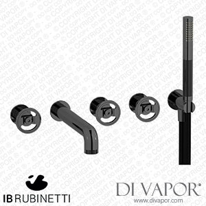 IB Rubinetti B1398CF Bold Five Holes Wall Mounted Bath Filler with Shower Kit Spare Parts