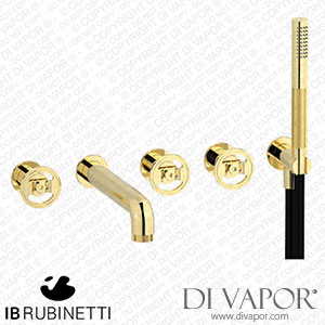 IB Rubinetti B1398II Bold Five Holes Wall Mounted Bath Filler with Shower Kit Spare Parts
