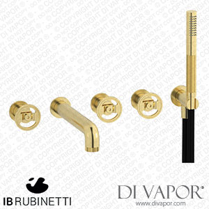 IB Rubinetti B1398IS Bold Five Holes Wall Mounted Bath Filler with Shower Kit Spare Parts