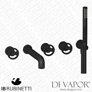 IB Rubinetti B1398NP Bold Five Holes Wall Mounted Bath Filler with Shower Kit Spare Parts