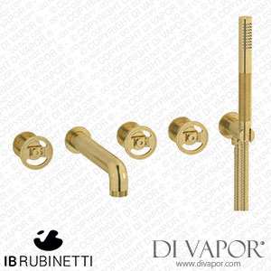 IB Rubinetti B1398ON Bold Five Holes Wall Mounted Bath Filler with Shower Kit Spare Parts