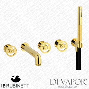 IB Rubinetti B1398OO Bold Five Holes Wall Mounted Bath Filler with Shower Kit Spare Parts