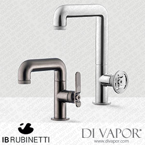 IB Rubinetti B1398SS_6 Bold Five Holes Wall Mounted Bath Filler with Shower Kit - Red Lever Spare Parts