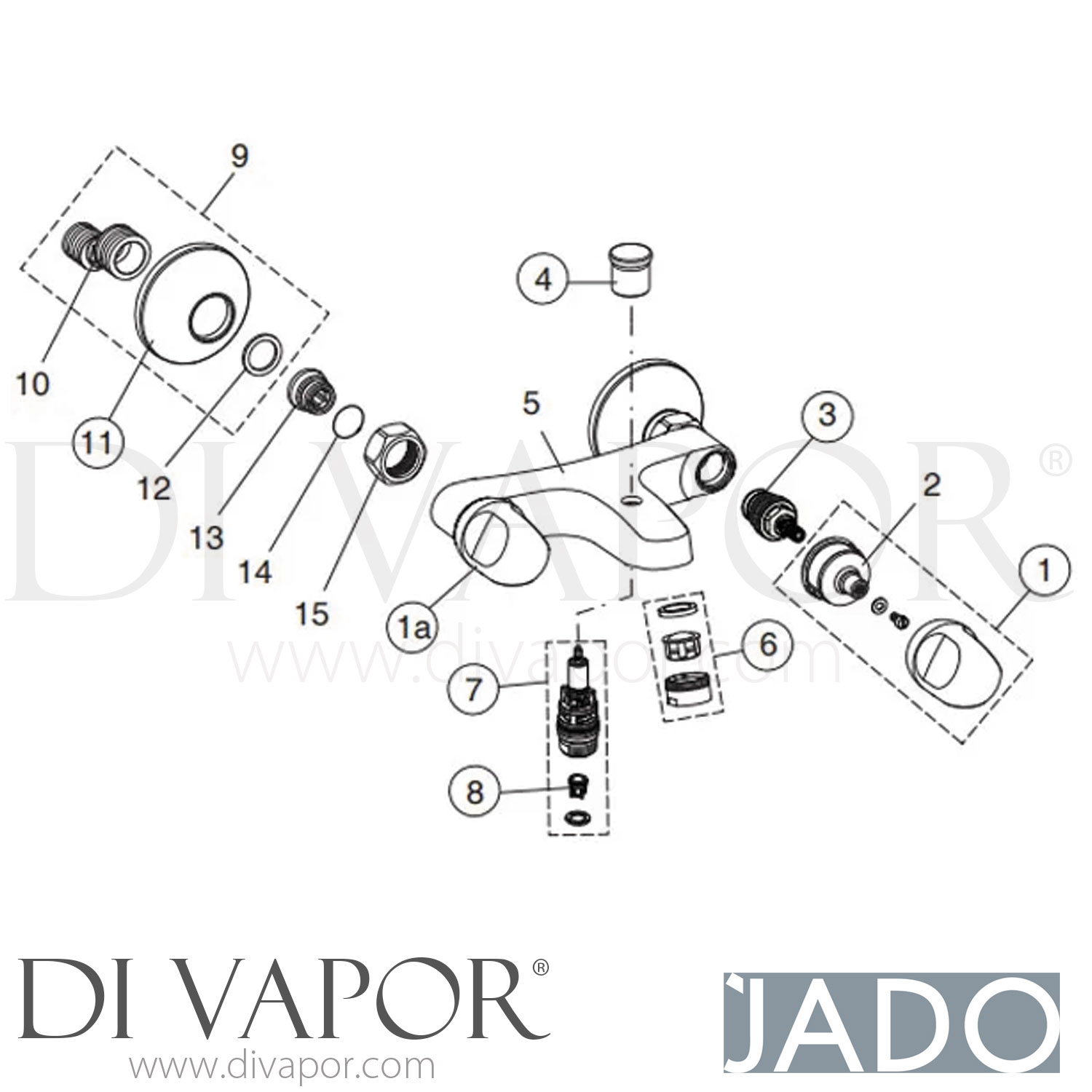 Jado B1421AA Alpha Bath Shower Mixer Spare Parts