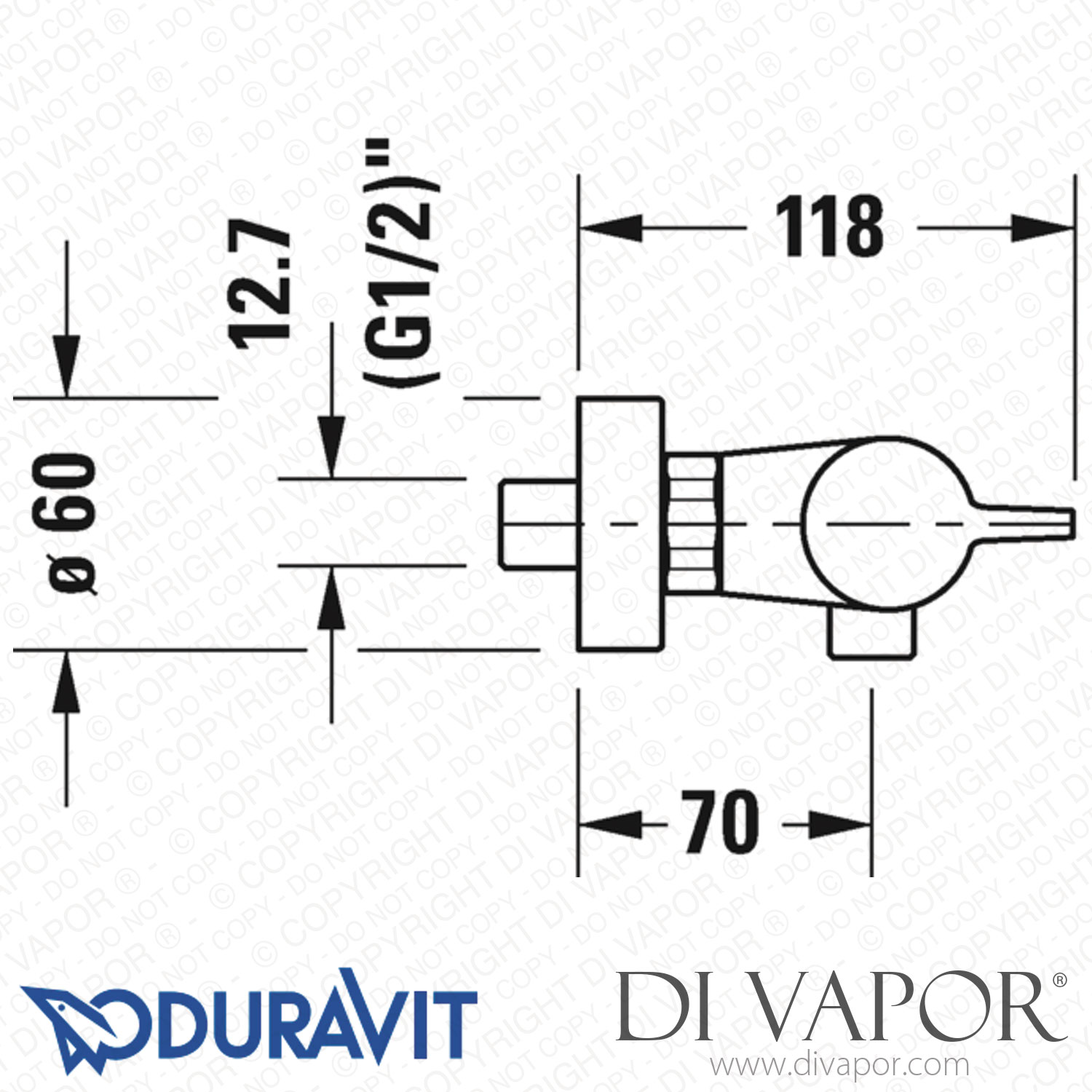 Duravit B.1 Thermostatic Shower Mixer for Exposed Installation