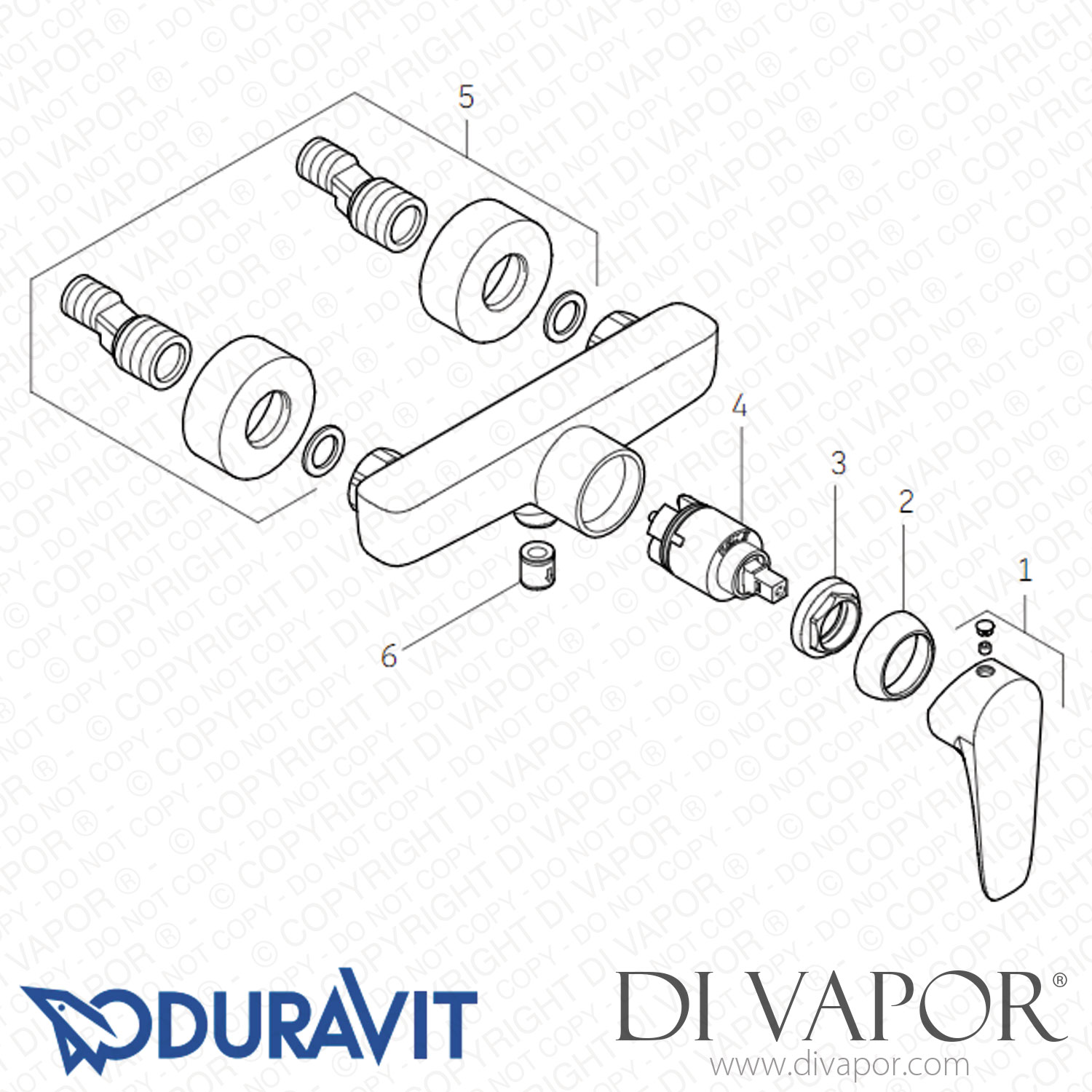 Duravit B.1 Single Lever Shower Mixer for Exposed Installation