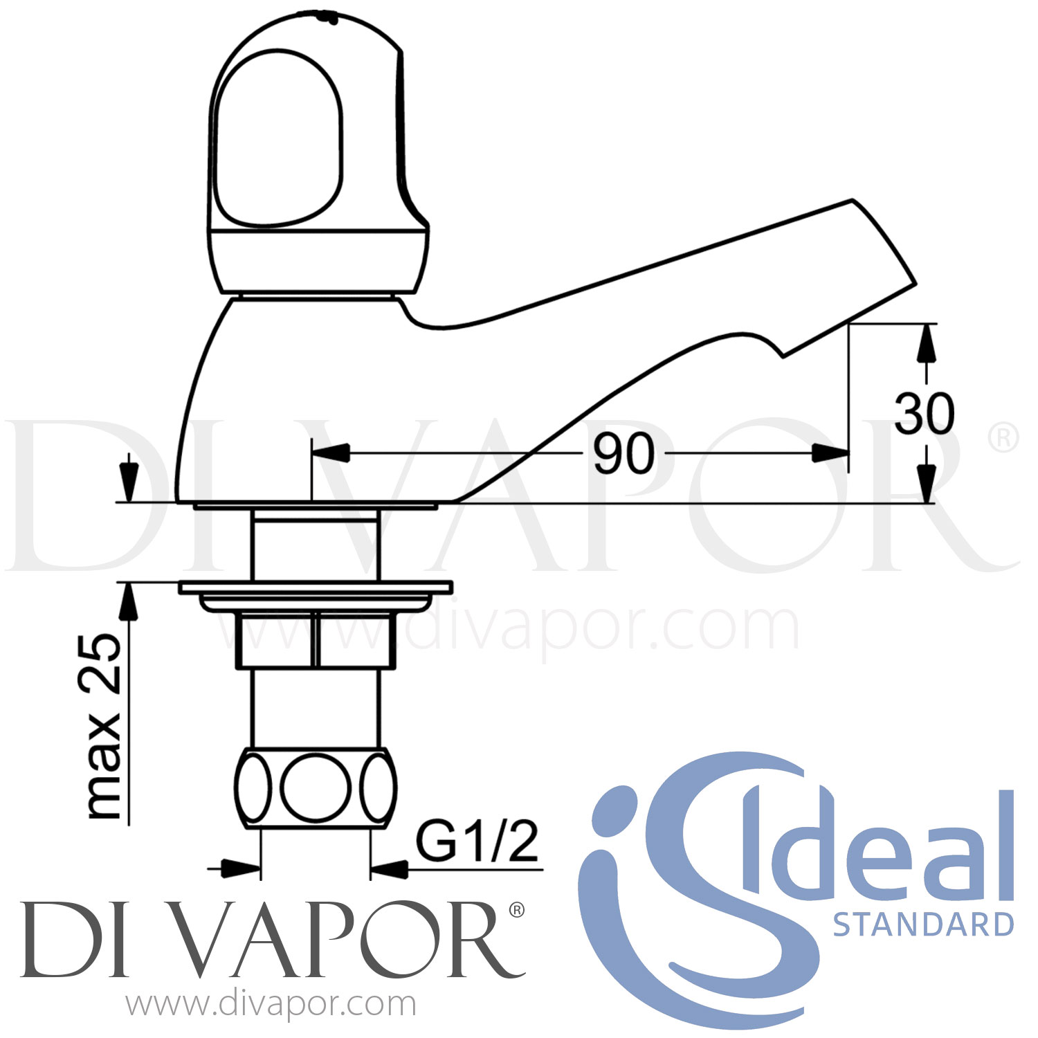 Ideal Standard B1840AA Alpha Basin Tap with Blue Index Spare Parts